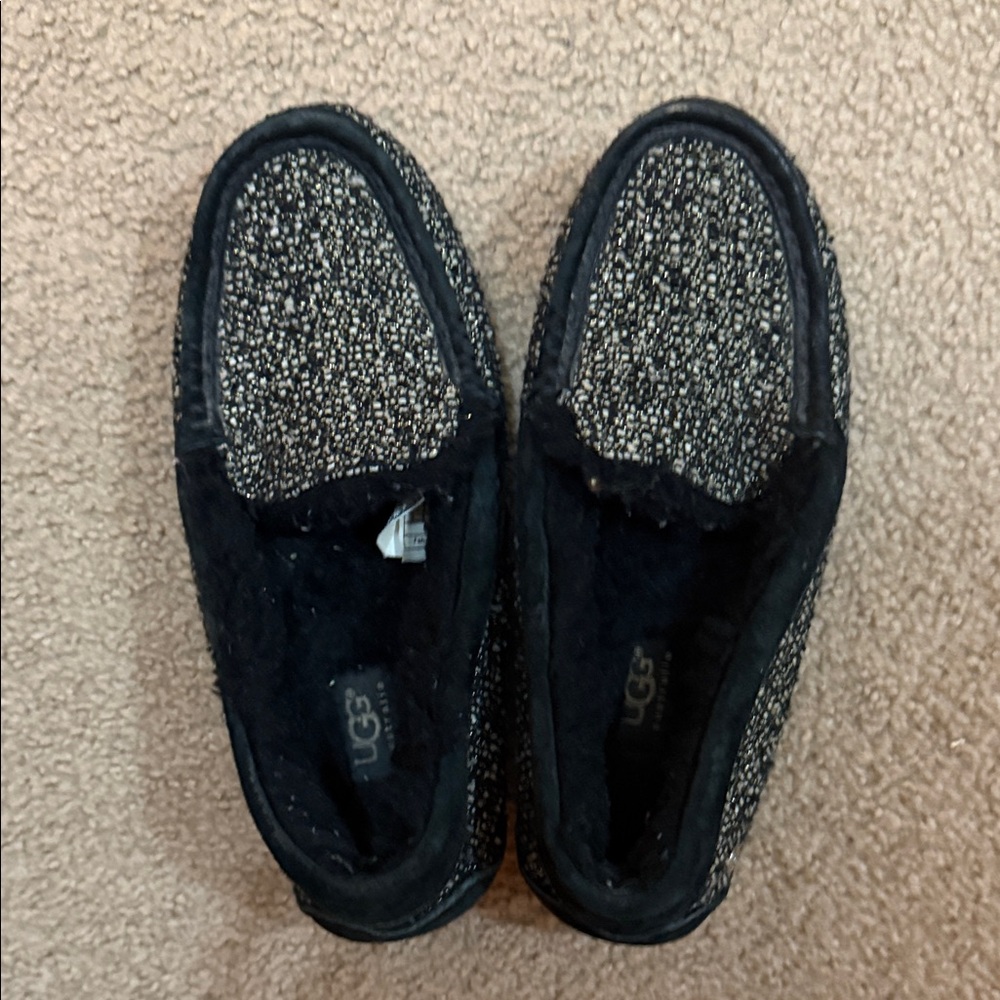 UGG Black and Silver slippers size 7